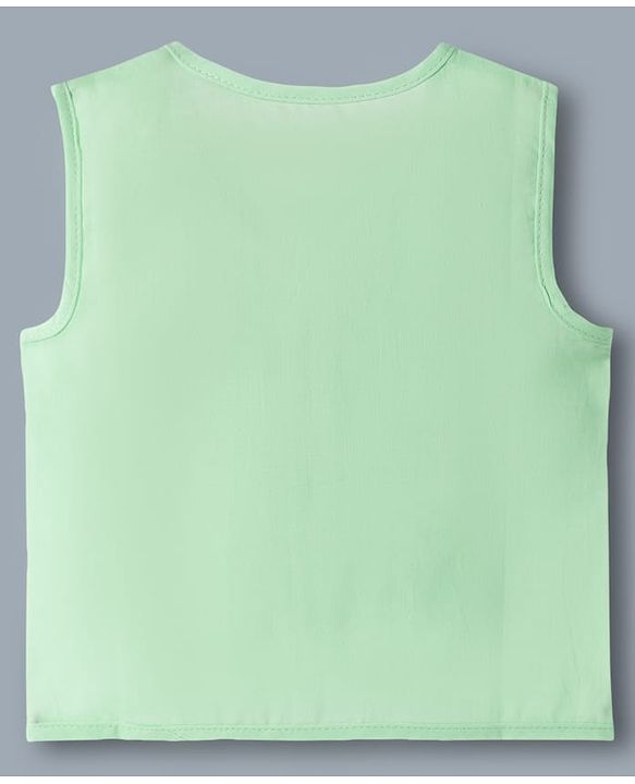 Babyhug 100% Cotton Knit Sleeveless Front Open Jhablas with Striped & Tiger Print Pack of 3 - Sear Green & White