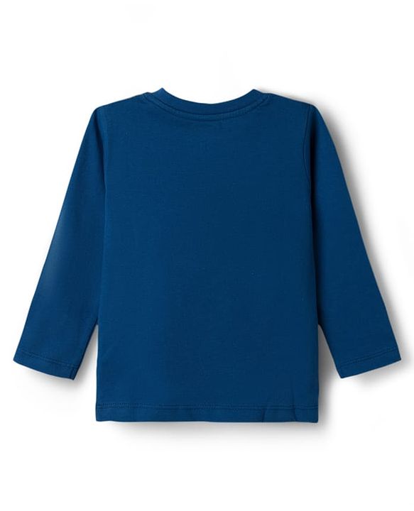 Babyhug 100% Cotton Knit Full Sleeves T-Shirt & Pajama Night Suits with Star Print & Stripes Pack of 2 - Navy Blue & Red