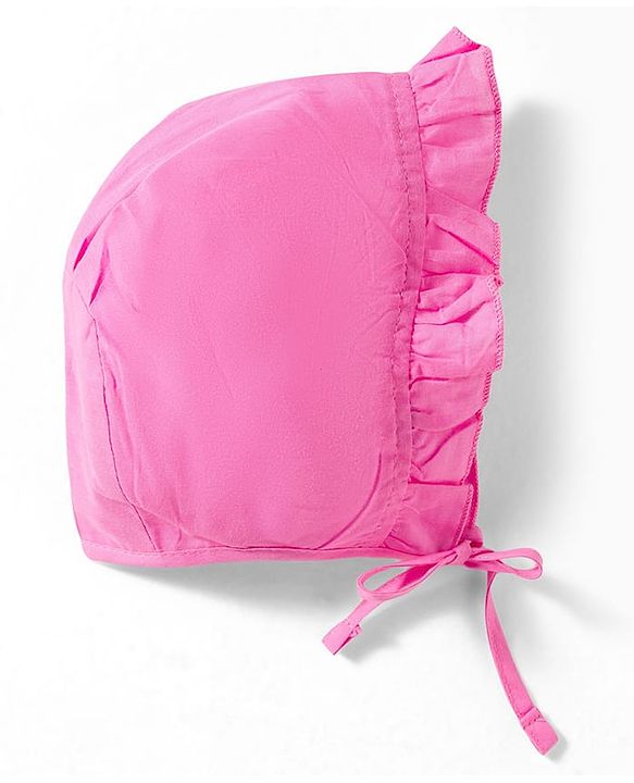 Babyhug 100% Cotton Knit Caps with Knot Solid, Heart & Rainbow Print Pack of 3 Multicolour - Diameter 11 cm