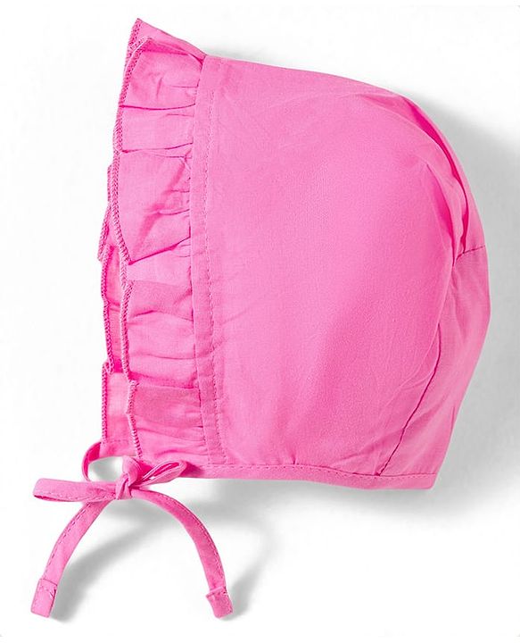 Babyhug 100% Cotton Knit Caps with Knot Solid, Heart & Rainbow Print Pack of 3 Multicolour - Diameter 11 cm