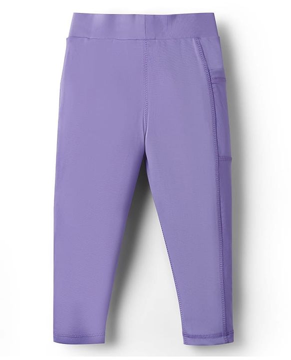 Pine Active Premium Ultra Comfort Super Stretch Aero Solid Colour Capri Leggings - Purple