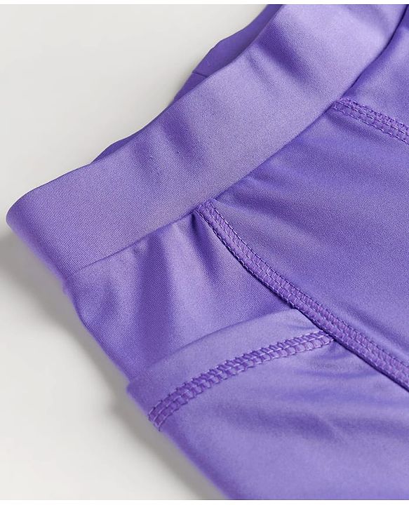 Pine Active Premium Ultra Comfort Super Stretch Aero Solid Colour Capri Leggings - Purple