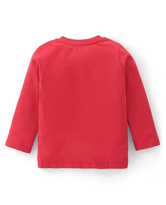 Babyhug Cotton Knit Full Sleeves T-Shirt & Pyjama Co-Ord Night Suit Set with Dino Print Pack of 2 - Red & Blue