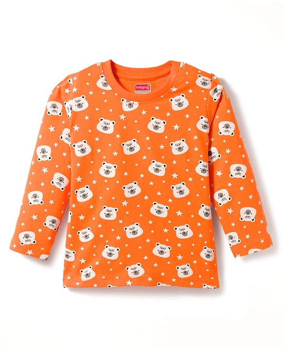 Babyhug 100% Cotton Knit Full Sleeves T-Shirt & Pajama Night Suits with Panda Print & Stripes Pack of 2 - Multicolor