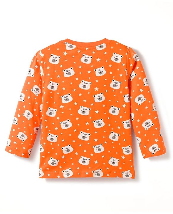 Babyhug 100% Cotton Knit Full Sleeves T-Shirt & Pajama Night Suits with Panda Print & Stripes Pack of 2 - Multicolor
