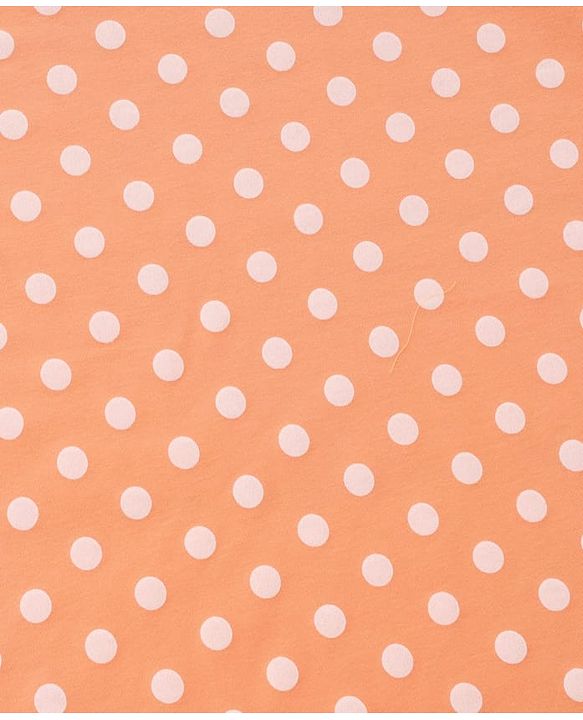 Babyhug Cotton Knit Hooded Wrapper With Polka Dot Print L 73 x B 72 cm - Orange