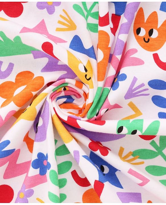 Babyhug Cotton Knit Hooded Wrapper With Polka Dot Print L 73 x B 72 cm - White