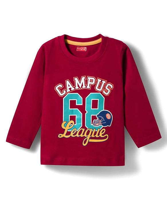 Babyhug 100% Cotton Knit Full Sleeves Sports Theme Printed Co-Ords T-Shirt & Pyjama Night Suits Pack Of 2 - Multicolour