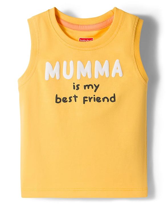Babyhug Cotton Knit Sleeveless Tank T-Shirt With Text Print Pack of 3 - Multicolor