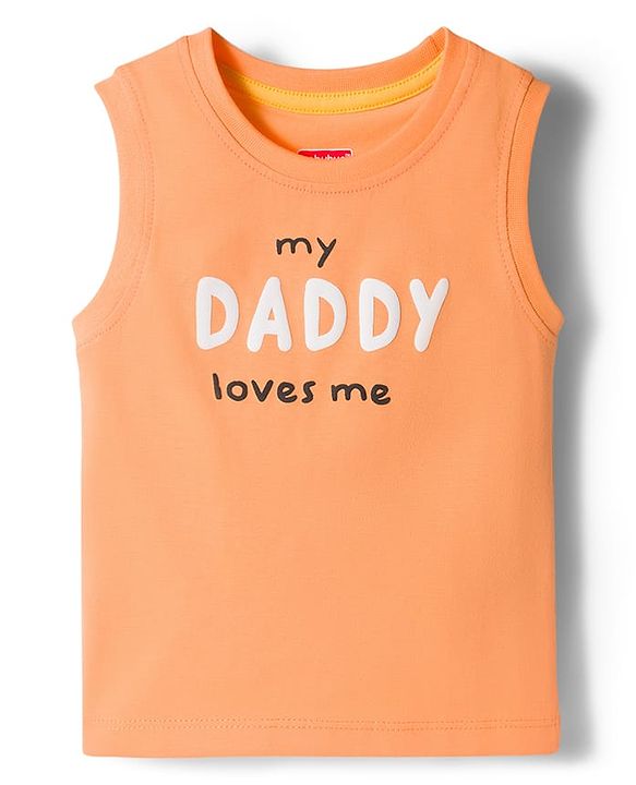 Babyhug Cotton Knit Sleeveless Tank T-Shirt With Text Print Pack of 3 - Multicolor