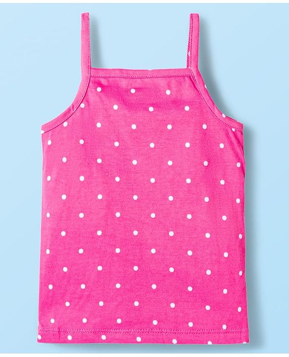 Babyhug 100% Cotton Knit Sleeveless Floral, Bunny & Polka Dots Printed Slips Pack of 3 - White, Yellow & Pink