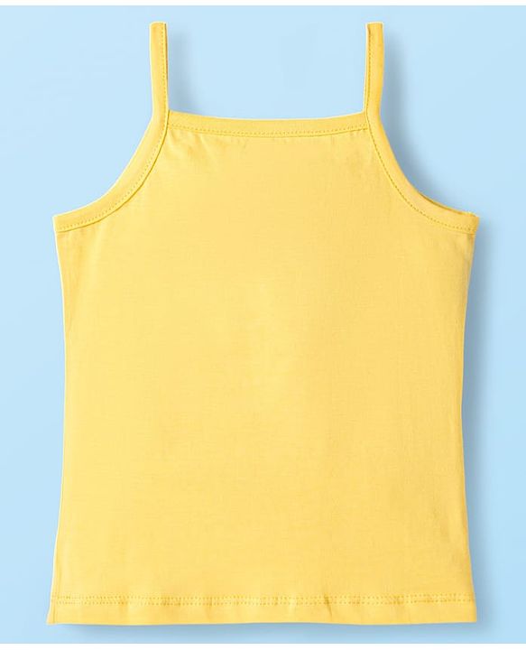 Babyhug 100% Cotton Knit Sleeveless Floral, Bunny & Polka Dots Printed Slips Pack of 3 - White, Yellow & Pink