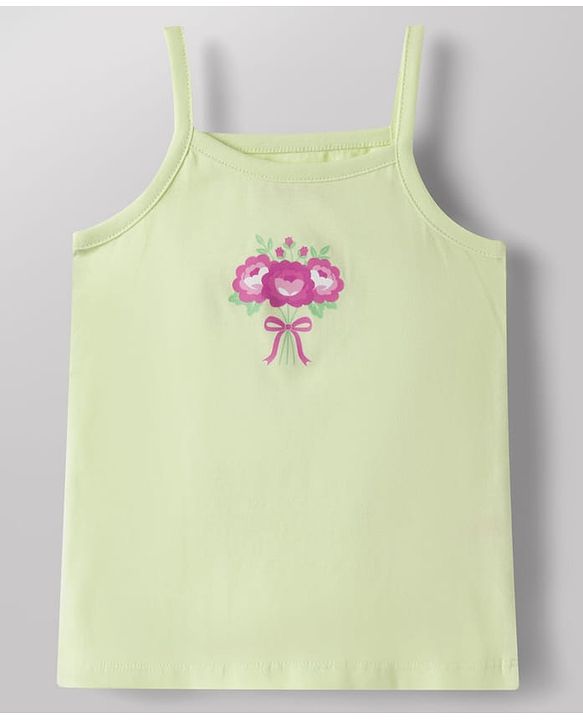 Babyhug 100% Cotton Knit Sleeveless Slips with Heart & Floral Print Pack of 3 -Pink & White