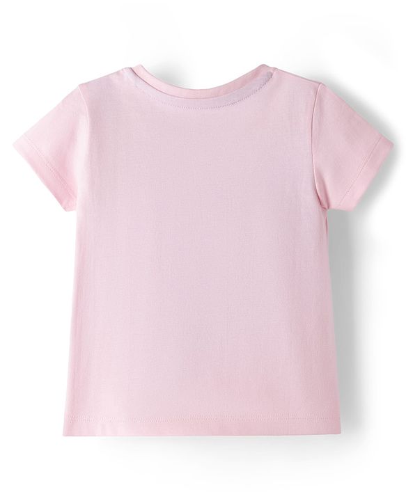 Pine Kids Disney Single Jersey Knit Half Sleeves T-Shirt with Daisy Duck Graphic - Pink