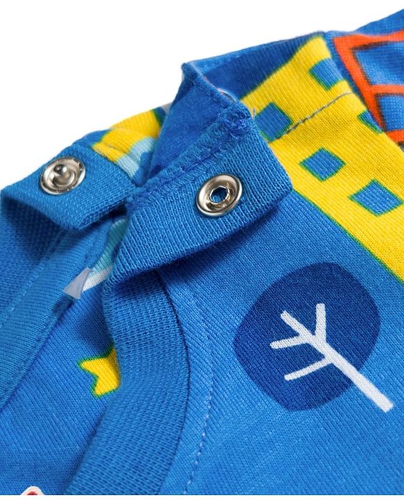 Babyhug Cotton Knit Half Sleeves Co-ords T-Shirt & Pajama Night Suit with City Landscape Print - Blue