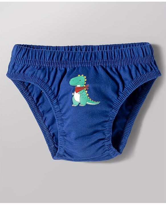 Babyhug 100% Cotton Single Jersey Knit Antibacterial Briefs With Car & Dino Print Pack of 3 - Multicolor
