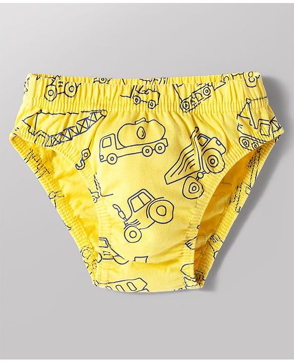 Babyhug 100% Cotton Single Jersey Knit Antibacterial Briefs With Car & Dino Print Pack of 3 - Multicolor