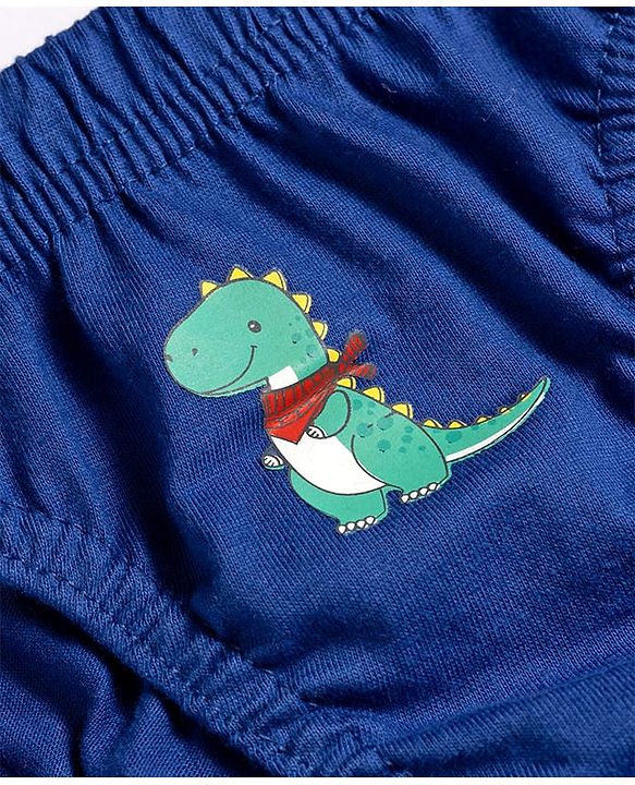 Babyhug 100% Cotton Single Jersey Knit Antibacterial Briefs With Car & Dino Print Pack of 3 - Multicolor