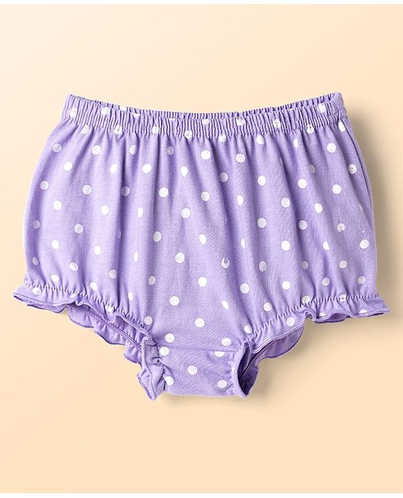 Babyhug 100% Cotton Knit Polka Dots & Floral Printed Antibacterial Bloomers Pack Of 3 - Multicolour