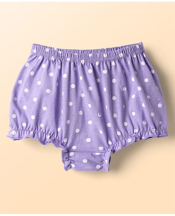 Babyhug 100% Cotton Knit Polka Dots & Floral Printed Antibacterial Bloomers Pack Of 3 - Multicolour