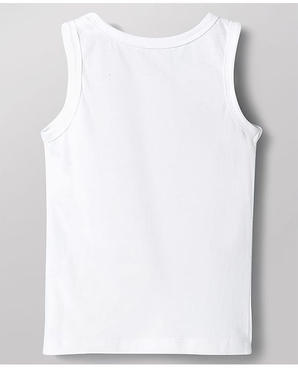Babyhug 100% Organic Cotton Knit Sleeveless Solid Colour  Vests Pack of 3 - White