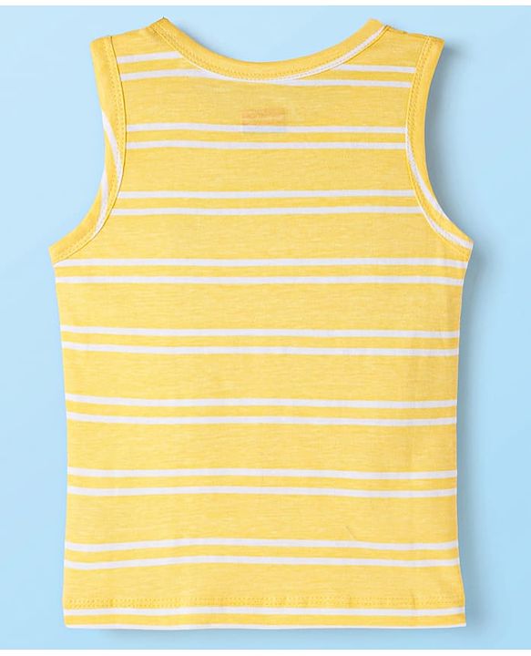 Babyhug 100% Cotton Single Jersey Knit Antibacterial Sleeveless Vests With Forest Print Pack of 3 - Multicolor