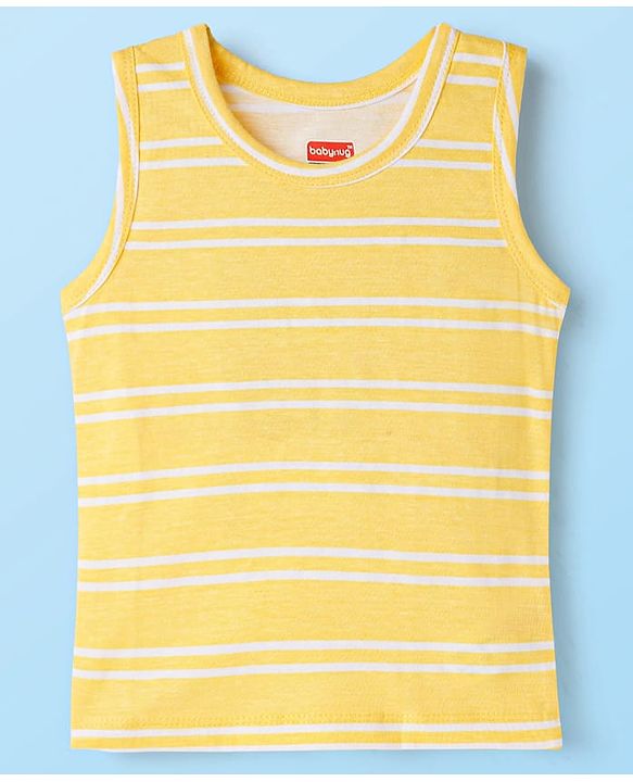 Babyhug 100% Cotton Single Jersey Knit Antibacterial Sleeveless Vests With Forest Print Pack of 3 - Multicolor