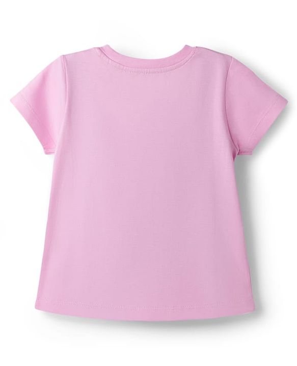 Babyhug Disney Single Jersey Knit Half Sleeves T-Shirt & Pyjama Night Suit with Daisy Duck Graphics - Pink
