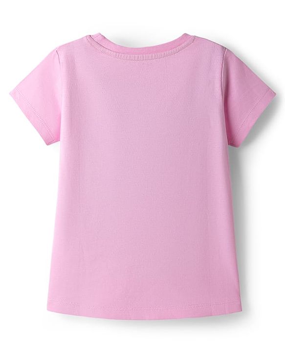 Babyhug Disney Single Jersey Knit Half Sleeves T-Shirt & Pyjama Night Suit with Daisy Duck Graphics - Pink