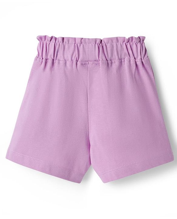 Babyhug Disney Single Jersey Knit Above Knee Length Shorts with Minnie Mouse Graphic & Bow Applique Pack of 2 - Multicolor