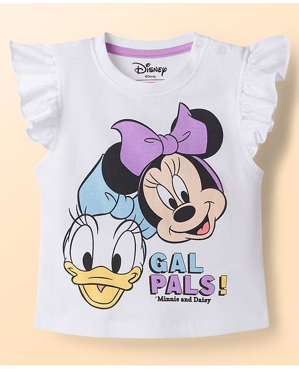 Babyhug Disney Single Jersey Knit Half Sleeves T-Shirt & Skirts Set With Minnie Mouse Graphics- Multicolor