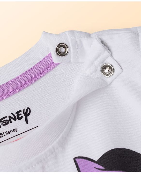 Babyhug Disney Single Jersey Knit Half Sleeves T-Shirt & Skirts Set With Minnie Mouse Graphics- Multicolor