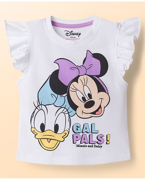Babyhug Disney Single Jersey Knit Half Sleeves T-Shirt & Skirts Set With Minnie Mouse Graphics- Multicolor
