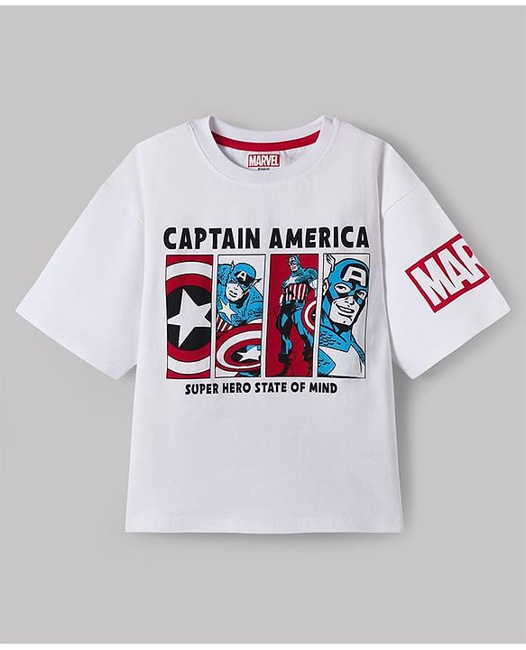 Pine Kids Marvel Single Jersey Knit Half Sleeves T-Shirt & Shorts Set With Avengers Graphics - Multicolor