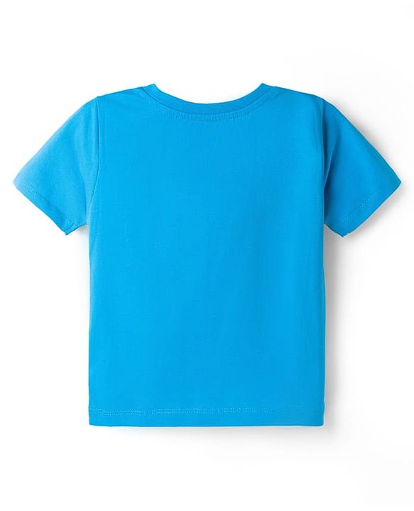 Babyhug Cotton Knit Half Sleeves T-Shirt & Pyjama Night Suit With Dino Print - Blue