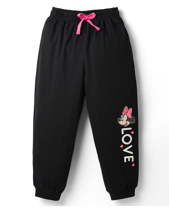 Babyhug Disney 100% Cotton Knit Half Sleeves T-Shirt & Joggers Set With Minnie Mouse Graphic - Multicolor