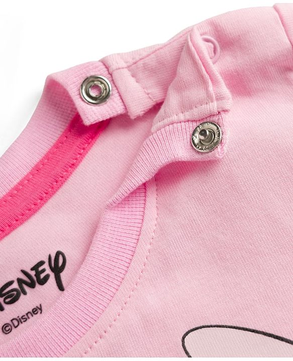 Babyhug Disney Single Jersey Knit Half Sleeves T-Shirt & Shorts Set With Lilo & Stitch Graphics - Multicolor