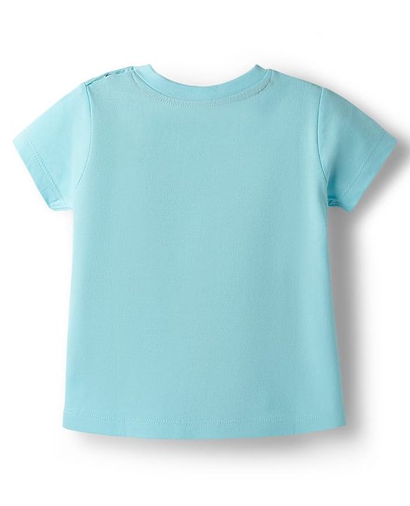 Babyhug Disney Single Jersey Knit Half Sleeves T-Shirt With Minnie Mouse Graphics - Sky Blue