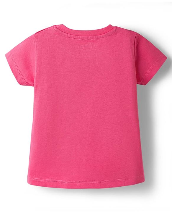 Babyhug Disney Single Jersey Knit Half Sleeves T-Shirt With Minnie Mouse Graphics - Pink