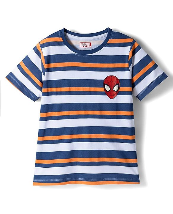 Pine Kids Marvel Single Jersey Knit Half Sleeves T-Shirts With Spider Man Print Graphics Pack of 2 - Multicolor