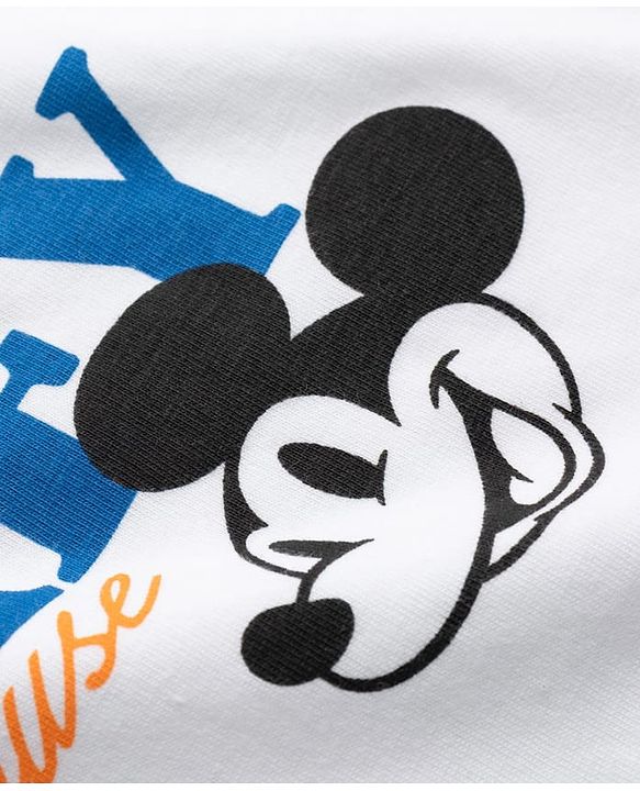 Pine Kids Disney Single Jersey Drop Shoulder Sleeves With Front & Back Mickey Mouse Graphics - Multicolor