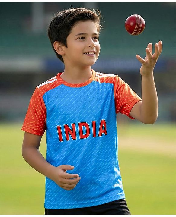 Pine Active Knit Half Sleeves India Team Jersey T-Shirt - Blue