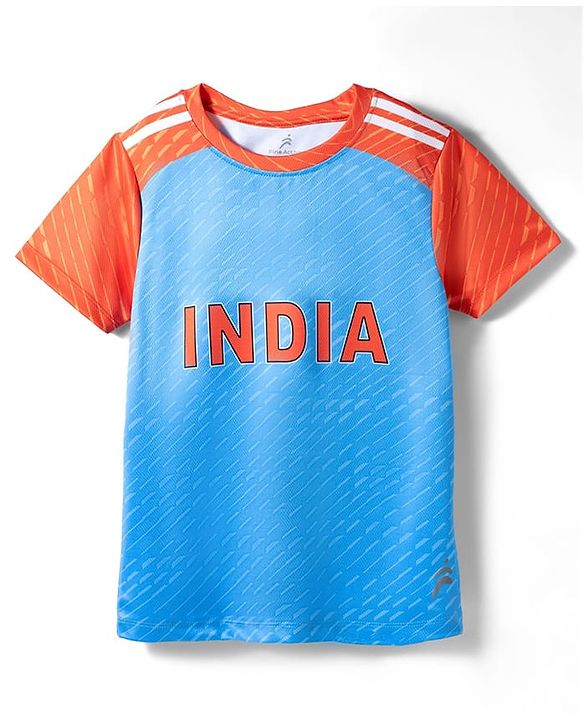 Pine Active Knit Half Sleeves India Team Jersey T-Shirt - Blue