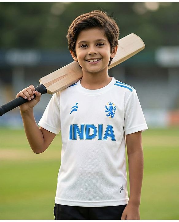 Pine Active Knit Half Sleeves India Team Jersey T-Shirt - White