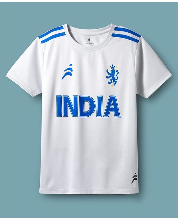 Pine Active Knit Half Sleeves India Team Jersey T-Shirt - White