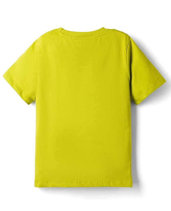Pine Kids Cotton Knit Half Sleeves T-Shirt with Basketball Print - Limegreen