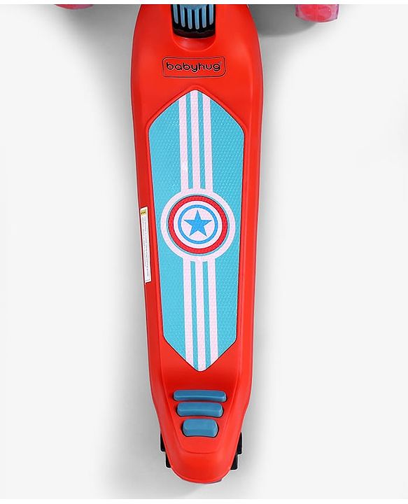 Babyhug Glider 3 Wheel Kids Kick Scooter with LED Wheels - Red Blue| Adjustable Height| Weight Capacity Upto 50 Kg| Toy for 2 to 12 yrs Boys & Girls| Activity Gifting Option| Compact Fold| Lean-to-Steer
