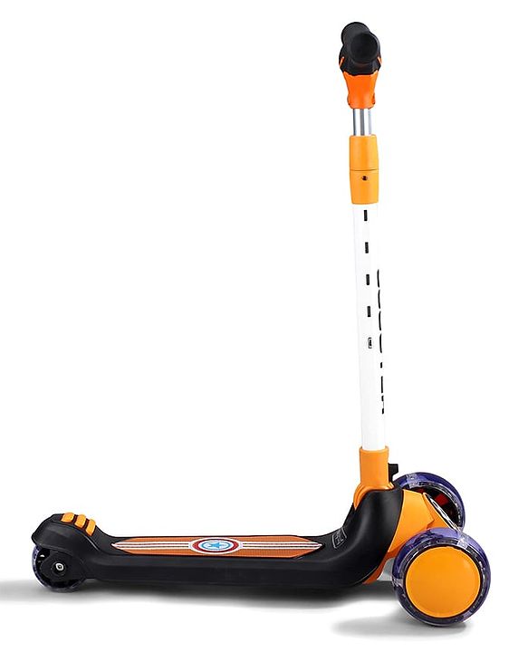 Babyhug Glider 3 Wheel Kids Kick Scooter with LED Wheels - Red Blue| Adjustable Height| Weight Capacity Upto 50 Kg| Toy for 2 to 12 yrs Boys & Girls| Activity Gifting Option| Compact Fold| Lean-to-Steer