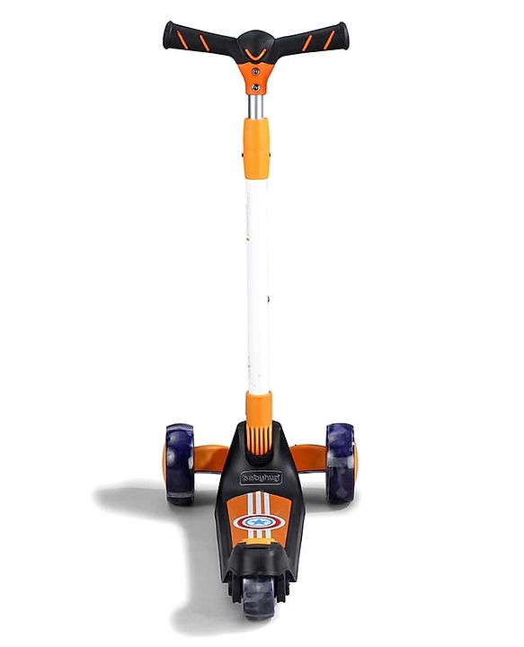 Babyhug Glider 3 Wheel Kids Kick Scooter with LED Wheels - Red Blue| Adjustable Height| Weight Capacity Upto 50 Kg| Toy for 2 to 12 yrs Boys & Girls| Activity Gifting Option| Compact Fold| Lean-to-Steer