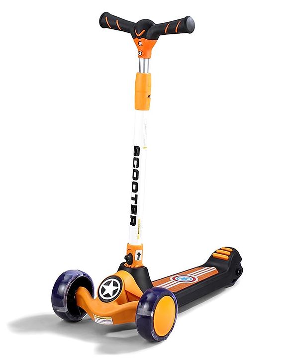 Babyhug Glider 3 Wheel Kids Kick Scooter with LED Wheels - Red Blue| Adjustable Height| Weight Capacity Upto 50 Kg| Toy for 2 to 12 yrs Boys & Girls| Activity Gifting Option| Compact Fold| Lean-to-Steer